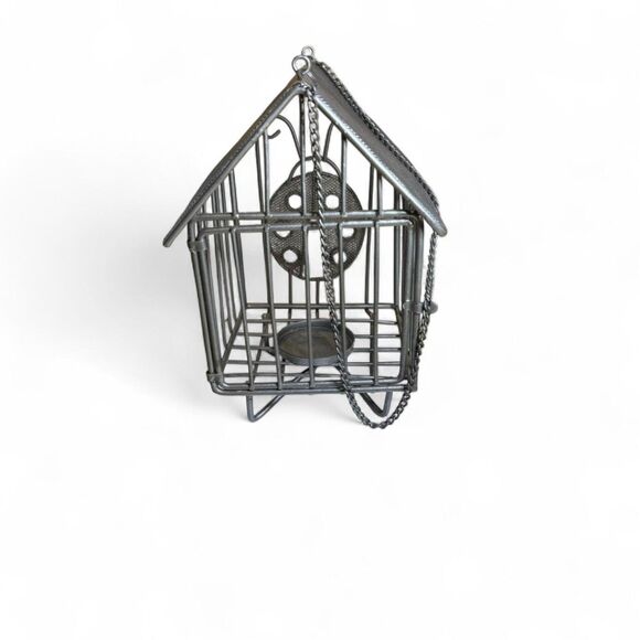 VTG Hanging Metal Birdcage Candle Holder Ladybug Decor - Picture 2 of 7